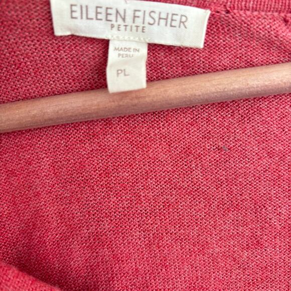 Eileen Fisher Button Front Sweater L LP PL Pink Lagenlook Capsule Minimalist - Picture 4 of 4